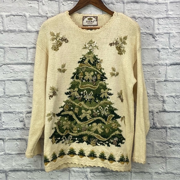 Vintage Tiara Christmas Tree Sweater - Picture 4 of 6